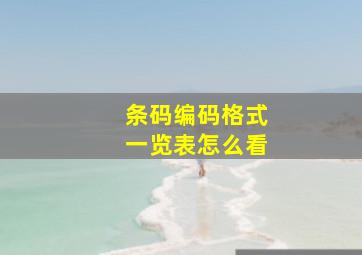 条码编码格式一览表怎么看