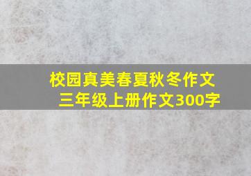 校园真美春夏秋冬作文三年级上册作文300字