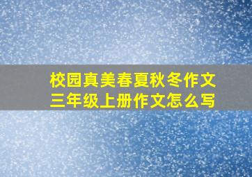 校园真美春夏秋冬作文三年级上册作文怎么写