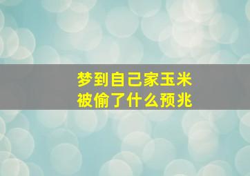 梦到自己家玉米被偷了什么预兆