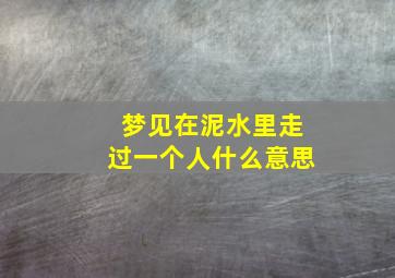 梦见在泥水里走过一个人什么意思