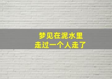 梦见在泥水里走过一个人走了