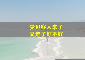 梦见客人来了又走了好不好