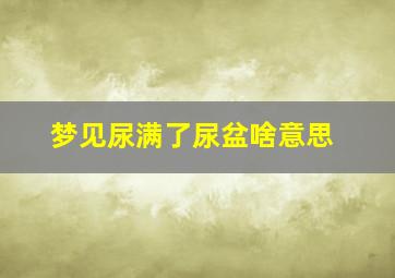 梦见尿满了尿盆啥意思