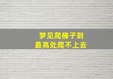 梦见爬梯子到最高处爬不上去