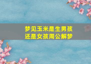 梦见玉米是生男孩还是女孩周公解梦