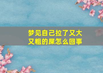 梦见自己拉了又大又粗的屎怎么回事