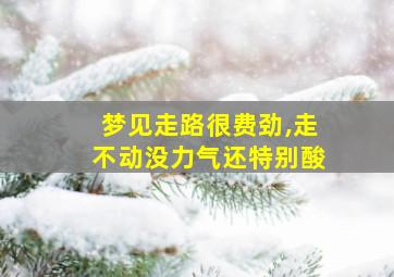 梦见走路很费劲,走不动没力气还特别酸