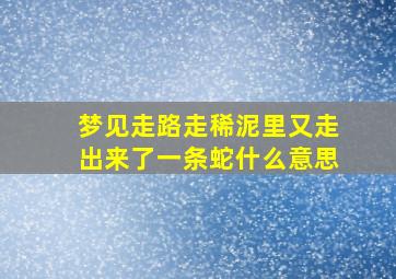 梦见走路走稀泥里又走出来了一条蛇什么意思