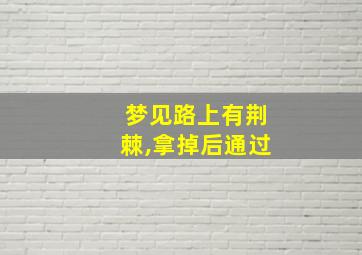 梦见路上有荆棘,拿掉后通过