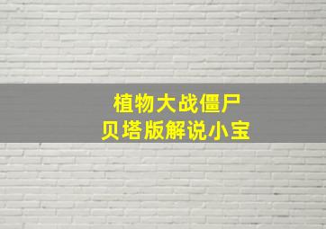 植物大战僵尸贝塔版解说小宝