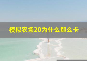 模拟农场20为什么那么卡