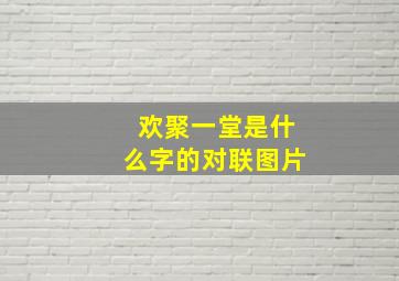 欢聚一堂是什么字的对联图片