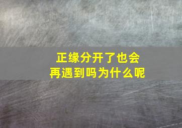 正缘分开了也会再遇到吗为什么呢