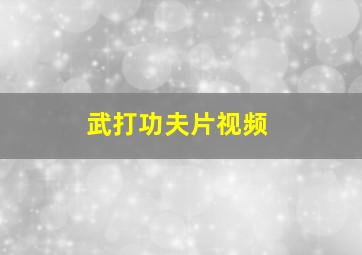 武打功夫片视频