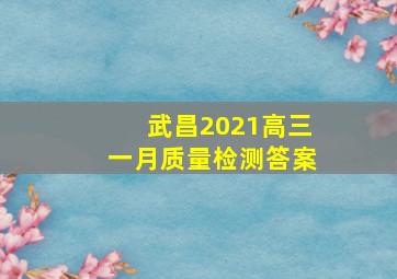 武昌2021高三一月质量检测答案