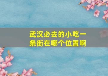 武汉必去的小吃一条街在哪个位置啊