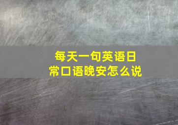 每天一句英语日常口语晚安怎么说