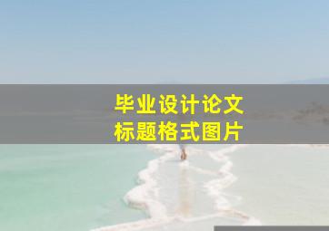 毕业设计论文标题格式图片