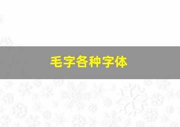 毛字各种字体