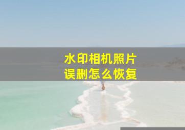 水印相机照片误删怎么恢复