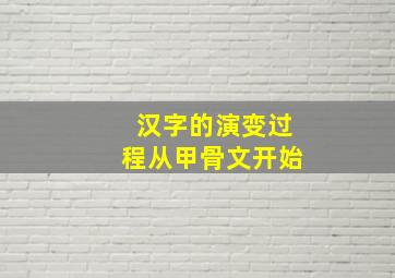 汉字的演变过程从甲骨文开始