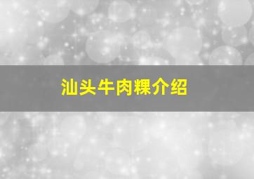 汕头牛肉粿介绍