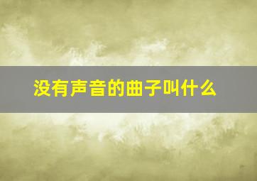 没有声音的曲子叫什么