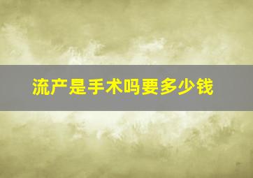 流产是手术吗要多少钱