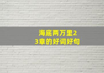 海底两万里23章的好词好句