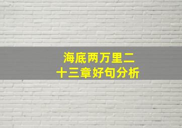 海底两万里二十三章好句分析