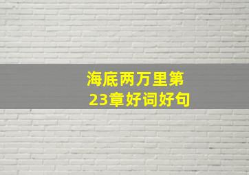 海底两万里第23章好词好句