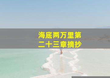 海底两万里第二十三章摘抄