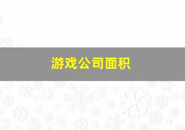 游戏公司面积