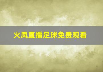 火凤直播足球免费观看