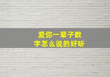 爱你一辈子数字怎么说的好听