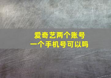 爱奇艺两个账号一个手机号可以吗