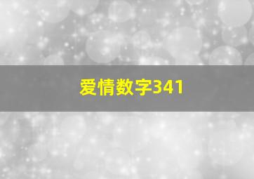 爱情数字341