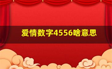 爱情数字4556啥意思