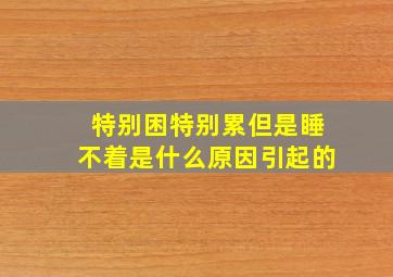 特别困特别累但是睡不着是什么原因引起的