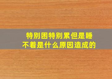 特别困特别累但是睡不着是什么原因造成的