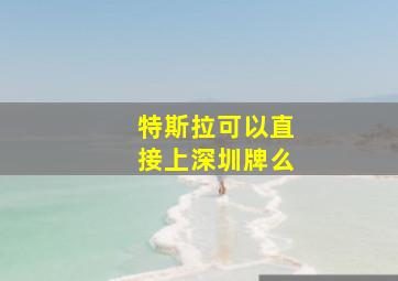 特斯拉可以直接上深圳牌么