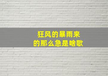 狂风的暴雨来的那么急是啥歌