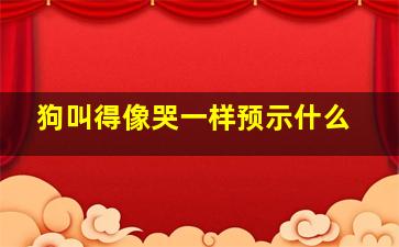 狗叫得像哭一样预示什么