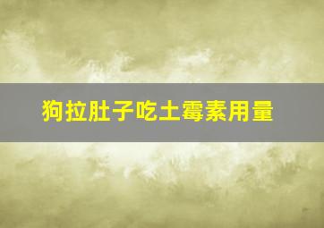 狗拉肚子吃土霉素用量