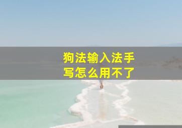 狗法输入法手写怎么用不了