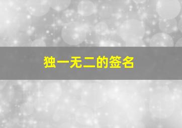 独一无二的签名