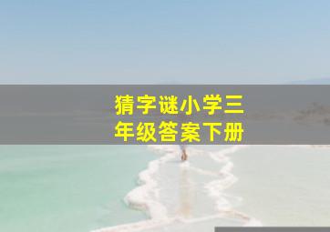 猜字谜小学三年级答案下册