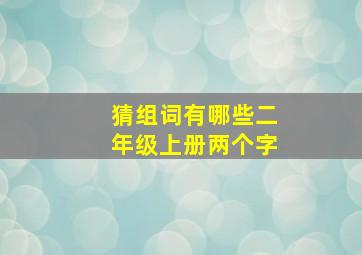 猜组词有哪些二年级上册两个字