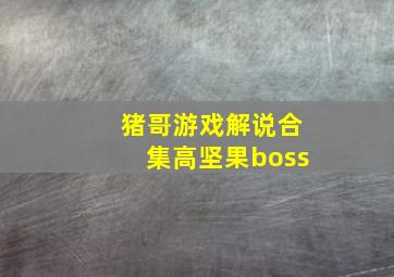 猪哥游戏解说合集高坚果boss